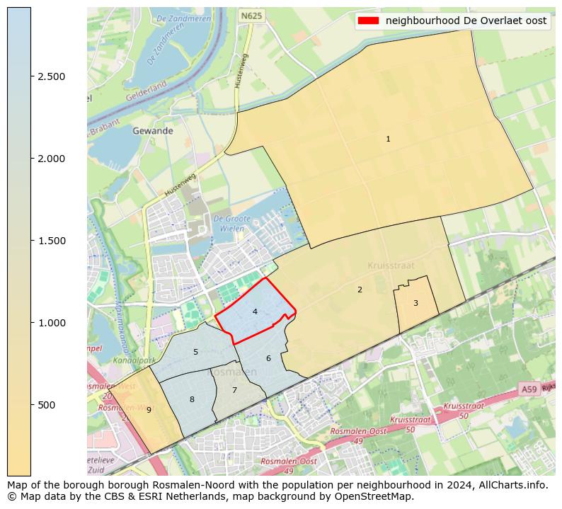 Image of the neighbourhood De Overlaet oost at the map. This image is used as introduction to this page. This page shows a lot of information about the population in the neighbourhood De Overlaet oost (such as the distribution by age groups of the residents, the composition of households, whether inhabitants are natives or Dutch with an immigration background, data about the houses (numbers, types, price development, use, type of property, ...) and more (car ownership, energy consumption, ...) based on open data from the Dutch Central Bureau of Statistics and various other sources!