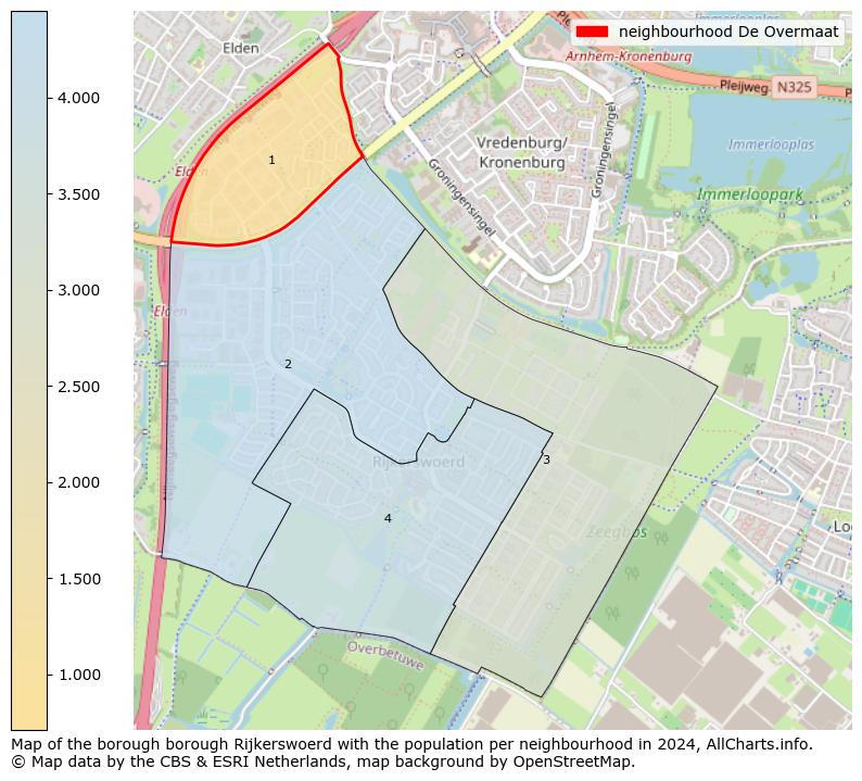 Image of the neighbourhood De Overmaat at the map. This image is used as introduction to this page. This page shows a lot of information about the population in the neighbourhood De Overmaat (such as the distribution by age groups of the residents, the composition of households, whether inhabitants are natives or Dutch with an immigration background, data about the houses (numbers, types, price development, use, type of property, ...) and more (car ownership, energy consumption, ...) based on open data from the Dutch Central Bureau of Statistics and various other sources!