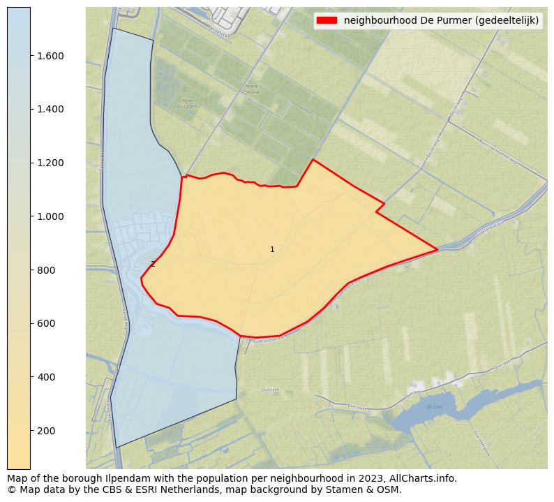 Map of the borough Ilpendam with the population per neighbourhood in 2023. This page shows a lot of information about residents (such as the distribution by age groups, family composition, gender, native or Dutch with an immigration background, ...), homes (numbers, types, price development, use, type of property, ...) and more (car ownership, energy consumption, ...) based on open data from the Dutch Central Bureau of Statistics and various other sources!
