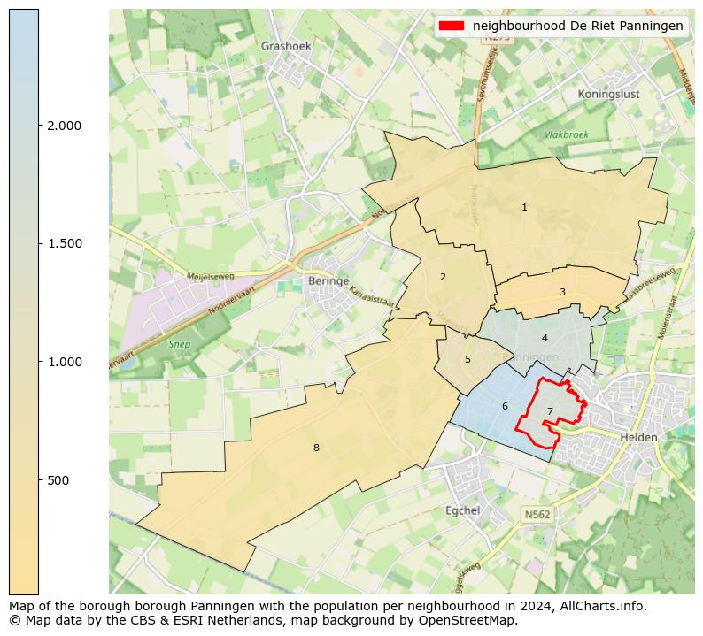 Image of the neighbourhood De Riet Panningen at the map. This image is used as introduction to this page. This page shows a lot of information about the population in the neighbourhood De Riet Panningen (such as the distribution by age groups of the residents, the composition of households, whether inhabitants are natives or Dutch with an immigration background, data about the houses (numbers, types, price development, use, type of property, ...) and more (car ownership, energy consumption, ...) based on open data from the Dutch Central Bureau of Statistics and various other sources!