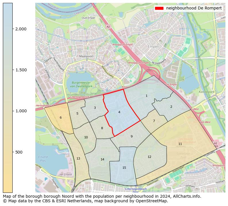 Image of the neighbourhood De Rompert at the map. This image is used as introduction to this page. This page shows a lot of information about the population in the neighbourhood De Rompert (such as the distribution by age groups of the residents, the composition of households, whether inhabitants are natives or Dutch with an immigration background, data about the houses (numbers, types, price development, use, type of property, ...) and more (car ownership, energy consumption, ...) based on open data from the Dutch Central Bureau of Statistics and various other sources!