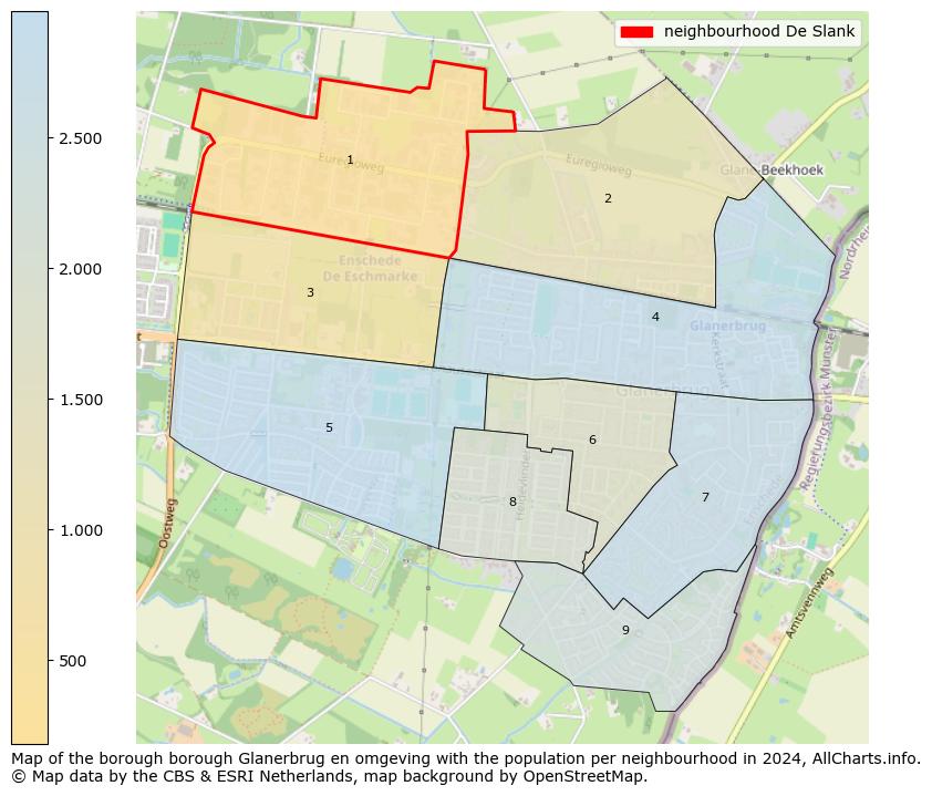 Image of the neighbourhood De Slank at the map. This image is used as introduction to this page. This page shows a lot of information about the population in the neighbourhood De Slank (such as the distribution by age groups of the residents, the composition of households, whether inhabitants are natives or Dutch with an immigration background, data about the houses (numbers, types, price development, use, type of property, ...) and more (car ownership, energy consumption, ...) based on open data from the Dutch Central Bureau of Statistics and various other sources!