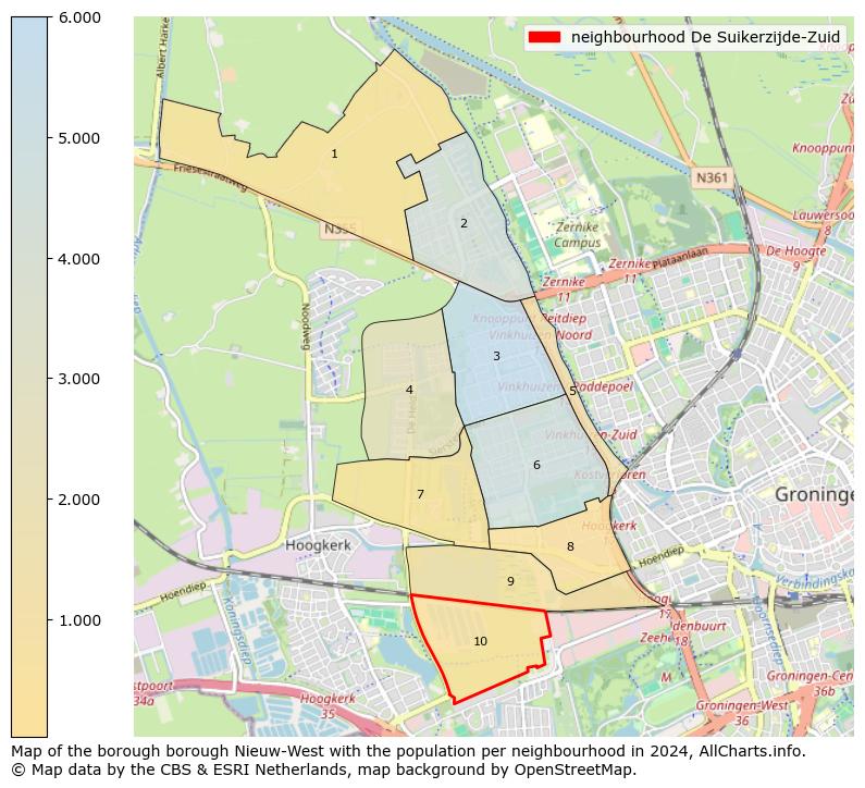 Image of the neighbourhood De Suikerzijde-Zuid at the map. This image is used as introduction to this page. This page shows a lot of information about the population in the neighbourhood De Suikerzijde-Zuid (such as the distribution by age groups of the residents, the composition of households, whether inhabitants are natives or Dutch with an immigration background, data about the houses (numbers, types, price development, use, type of property, ...) and more (car ownership, energy consumption, ...) based on open data from the Dutch Central Bureau of Statistics and various other sources!