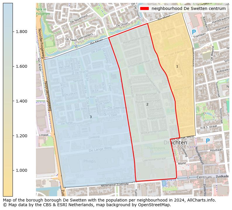 Image of the neighbourhood De Swetten centrum at the map. This image is used as introduction to this page. This page shows a lot of information about the population in the neighbourhood De Swetten centrum (such as the distribution by age groups of the residents, the composition of households, whether inhabitants are natives or Dutch with an immigration background, data about the houses (numbers, types, price development, use, type of property, ...) and more (car ownership, energy consumption, ...) based on open data from the Dutch Central Bureau of Statistics and various other sources!