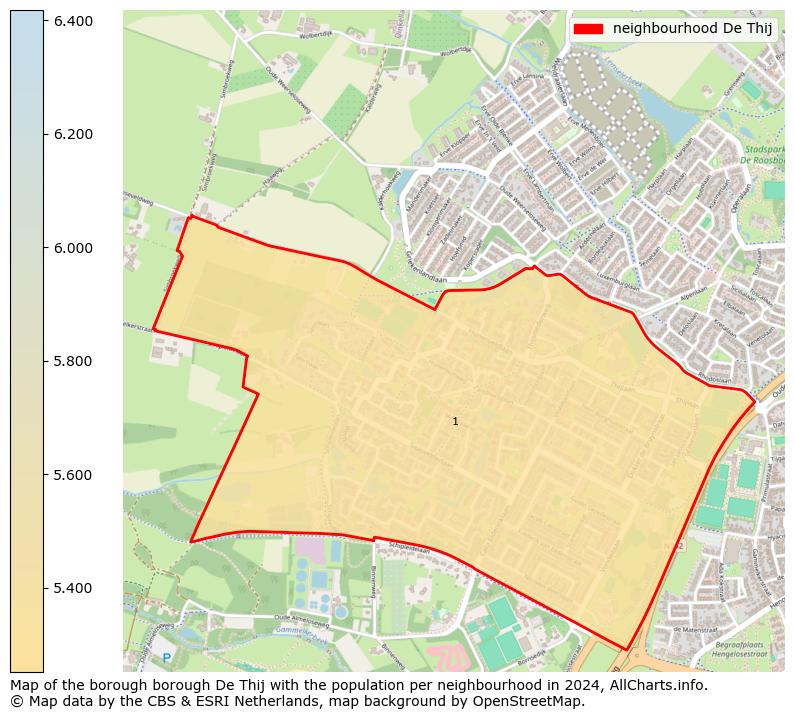 Image of the neighbourhood De Thij at the map. This image is used as introduction to this page. This page shows a lot of information about the population in the neighbourhood De Thij (such as the distribution by age groups of the residents, the composition of households, whether inhabitants are natives or Dutch with an immigration background, data about the houses (numbers, types, price development, use, type of property, ...) and more (car ownership, energy consumption, ...) based on open data from the Dutch Central Bureau of Statistics and various other sources!