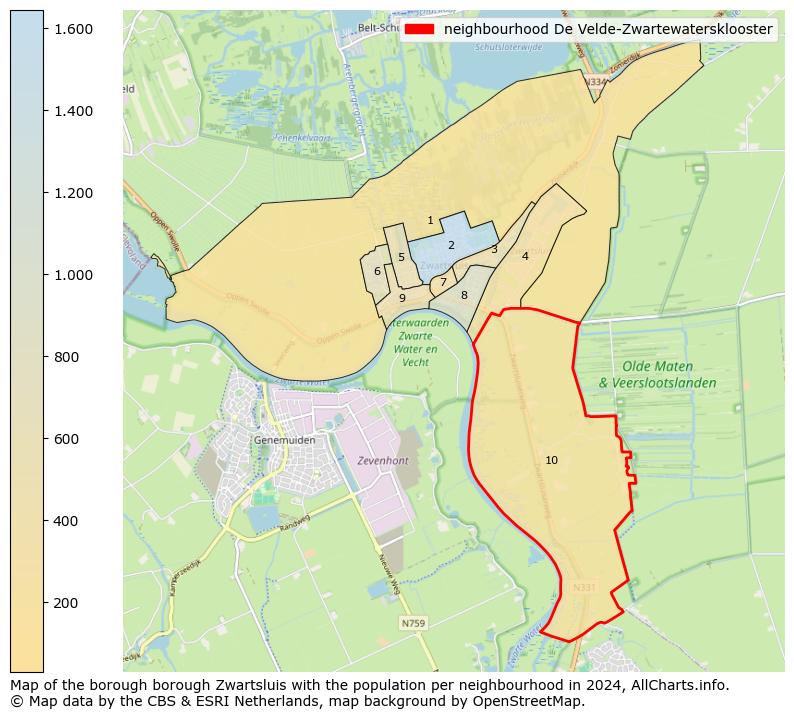 Image of the neighbourhood De Velde-Zwartewatersklooster at the map. This image is used as introduction to this page. This page shows a lot of information about the population in the neighbourhood De Velde-Zwartewatersklooster (such as the distribution by age groups of the residents, the composition of households, whether inhabitants are natives or Dutch with an immigration background, data about the houses (numbers, types, price development, use, type of property, ...) and more (car ownership, energy consumption, ...) based on open data from the Dutch Central Bureau of Statistics and various other sources!