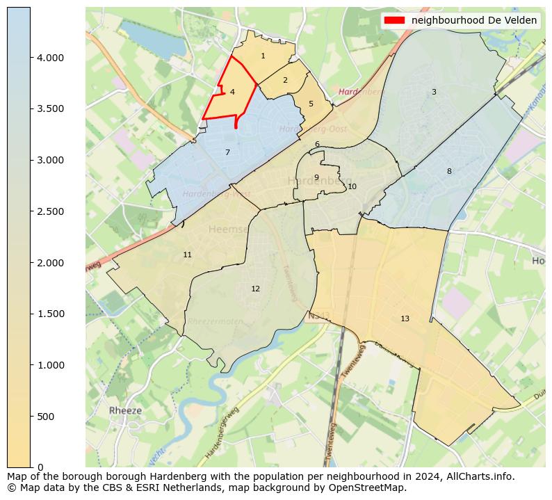 Image of the neighbourhood De Velden at the map. This image is used as introduction to this page. This page shows a lot of information about the population in the neighbourhood De Velden (such as the distribution by age groups of the residents, the composition of households, whether inhabitants are natives or Dutch with an immigration background, data about the houses (numbers, types, price development, use, type of property, ...) and more (car ownership, energy consumption, ...) based on open data from the Dutch Central Bureau of Statistics and various other sources!