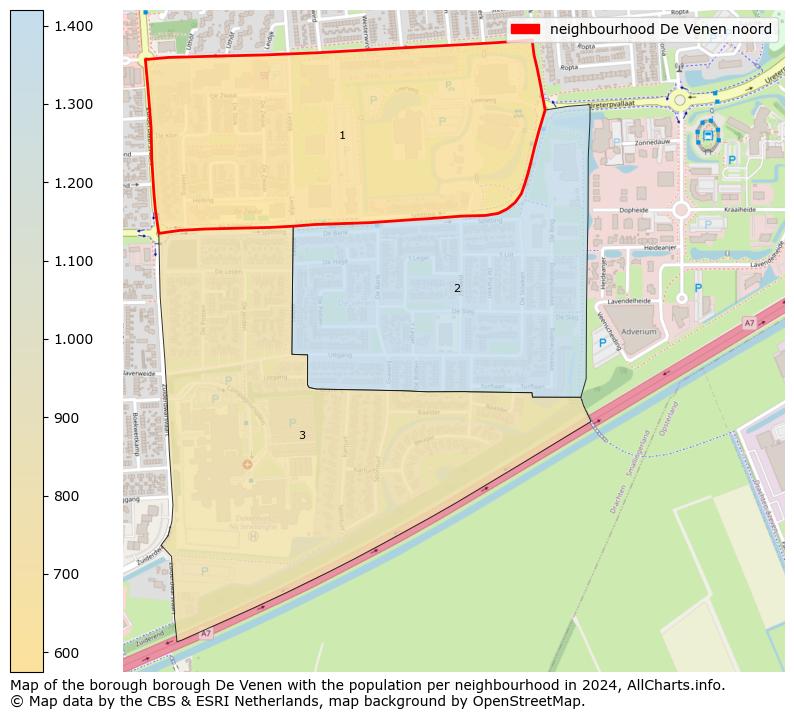 Image of the neighbourhood De Venen noord at the map. This image is used as introduction to this page. This page shows a lot of information about the population in the neighbourhood De Venen noord (such as the distribution by age groups of the residents, the composition of households, whether inhabitants are natives or Dutch with an immigration background, data about the houses (numbers, types, price development, use, type of property, ...) and more (car ownership, energy consumption, ...) based on open data from the Dutch Central Bureau of Statistics and various other sources!