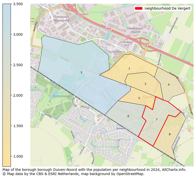 Image of the neighbourhood De Vergert at the map. This image is used as introduction to this page. This page shows a lot of information about the population in the neighbourhood De Vergert (such as the distribution by age groups of the residents, the composition of households, whether inhabitants are natives or Dutch with an immigration background, data about the houses (numbers, types, price development, use, type of property, ...) and more (car ownership, energy consumption, ...) based on open data from the Dutch Central Bureau of Statistics and various other sources!