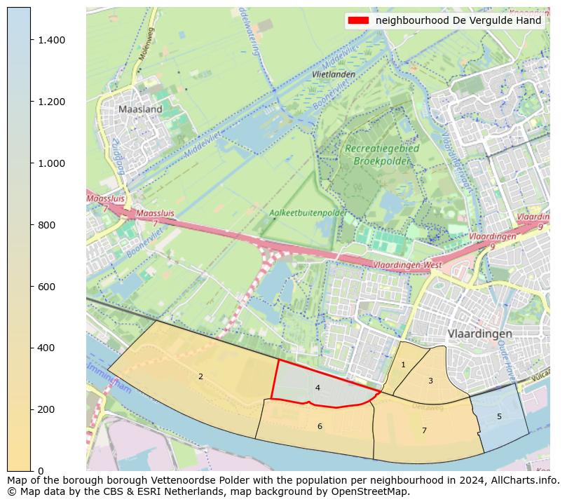 Image of the neighbourhood De Vergulde Hand at the map. This image is used as introduction to this page. This page shows a lot of information about the population in the neighbourhood De Vergulde Hand (such as the distribution by age groups of the residents, the composition of households, whether inhabitants are natives or Dutch with an immigration background, data about the houses (numbers, types, price development, use, type of property, ...) and more (car ownership, energy consumption, ...) based on open data from the Dutch Central Bureau of Statistics and various other sources!