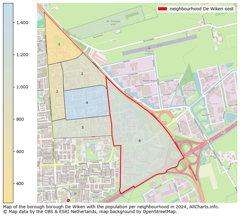 Image of the neighbourhood De Wiken oost at the map. This image is used as introduction to this page. This page shows a lot of information about the population in the neighbourhood De Wiken oost (such as the distribution by age groups of the residents, the composition of households, whether inhabitants are natives or Dutch with an immigration background, data about the houses (numbers, types, price development, use, type of property, ...) and more (car ownership, energy consumption, ...) based on open data from the Dutch Central Bureau of Statistics and various other sources!