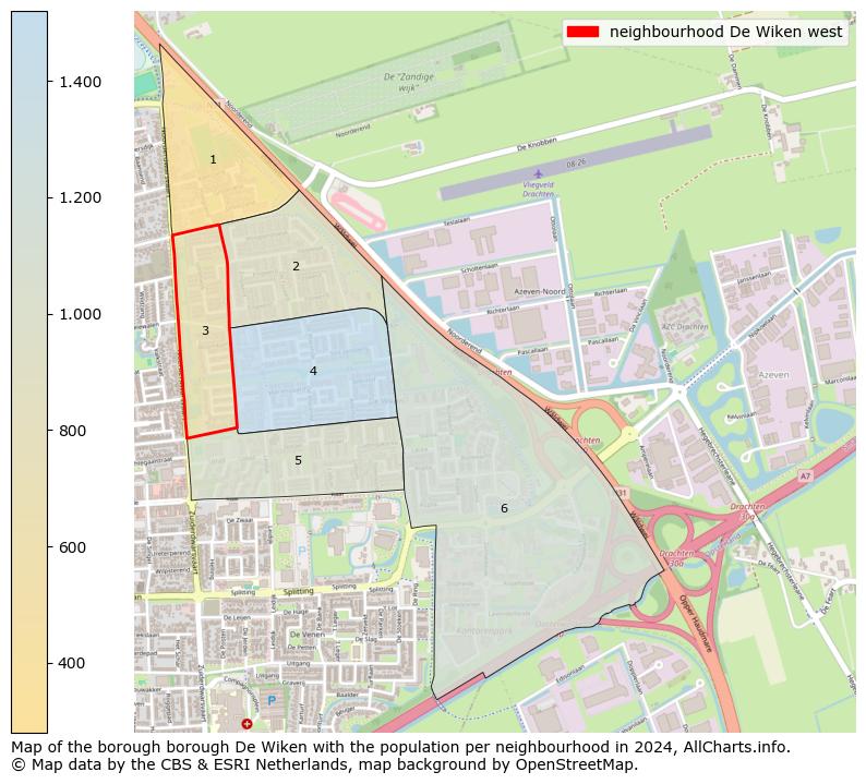 Image of the neighbourhood De Wiken west at the map. This image is used as introduction to this page. This page shows a lot of information about the population in the neighbourhood De Wiken west (such as the distribution by age groups of the residents, the composition of households, whether inhabitants are natives or Dutch with an immigration background, data about the houses (numbers, types, price development, use, type of property, ...) and more (car ownership, energy consumption, ...) based on open data from the Dutch Central Bureau of Statistics and various other sources!