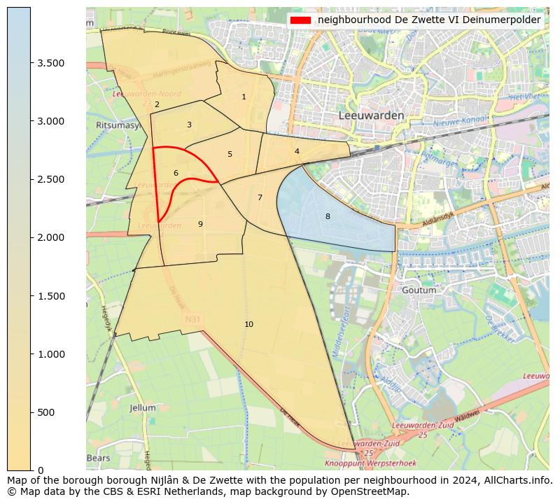 Image of the neighbourhood De Zwette VI Deinumerpolder at the map. This image is used as introduction to this page. This page shows a lot of information about the population in the neighbourhood De Zwette VI Deinumerpolder (such as the distribution by age groups of the residents, the composition of households, whether inhabitants are natives or Dutch with an immigration background, data about the houses (numbers, types, price development, use, type of property, ...) and more (car ownership, energy consumption, ...) based on open data from the Dutch Central Bureau of Statistics and various other sources!