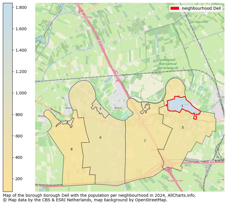 Image of the neighbourhood Deil at the map. This image is used as introduction to this page. This page shows a lot of information about the population in the neighbourhood Deil (such as the distribution by age groups of the residents, the composition of households, whether inhabitants are natives or Dutch with an immigration background, data about the houses (numbers, types, price development, use, type of property, ...) and more (car ownership, energy consumption, ...) based on open data from the Dutch Central Bureau of Statistics and various other sources!