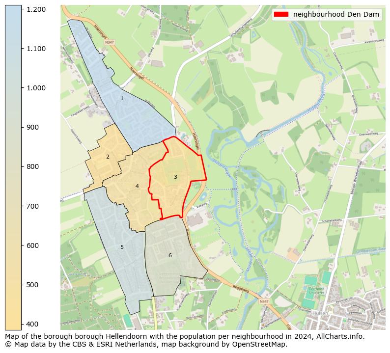 Image of the neighbourhood Den Dam at the map. This image is used as introduction to this page. This page shows a lot of information about the population in the neighbourhood Den Dam (such as the distribution by age groups of the residents, the composition of households, whether inhabitants are natives or Dutch with an immigration background, data about the houses (numbers, types, price development, use, type of property, ...) and more (car ownership, energy consumption, ...) based on open data from the Dutch Central Bureau of Statistics and various other sources!