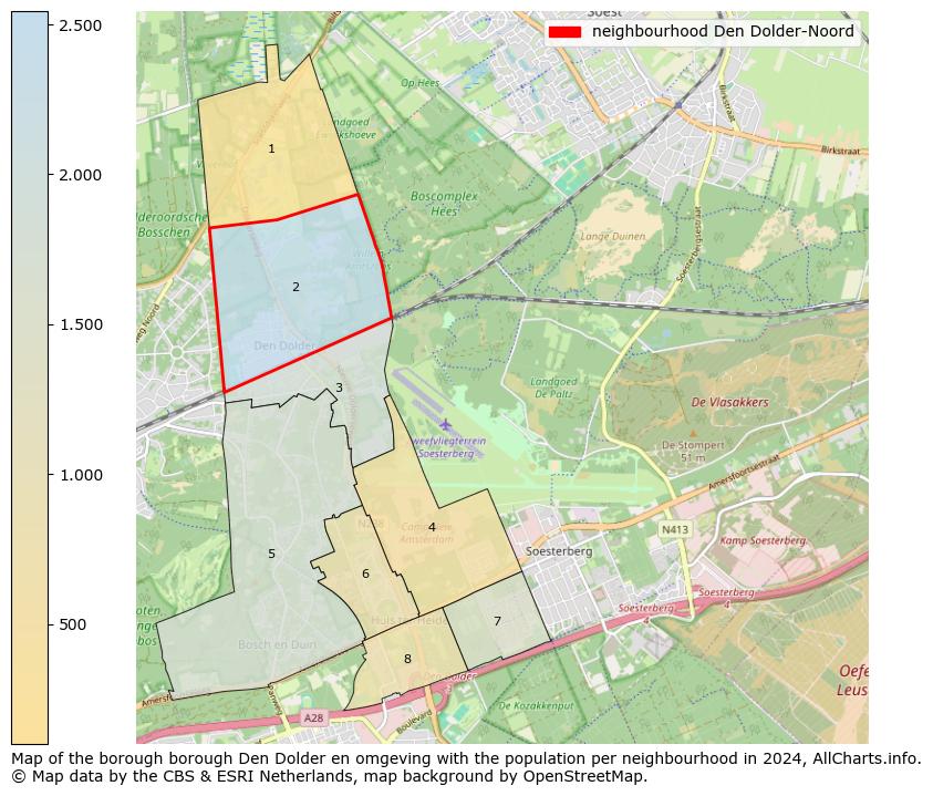 Image of the neighbourhood Den Dolder-Noord at the map. This image is used as introduction to this page. This page shows a lot of information about the population in the neighbourhood Den Dolder-Noord (such as the distribution by age groups of the residents, the composition of households, whether inhabitants are natives or Dutch with an immigration background, data about the houses (numbers, types, price development, use, type of property, ...) and more (car ownership, energy consumption, ...) based on open data from the Dutch Central Bureau of Statistics and various other sources!