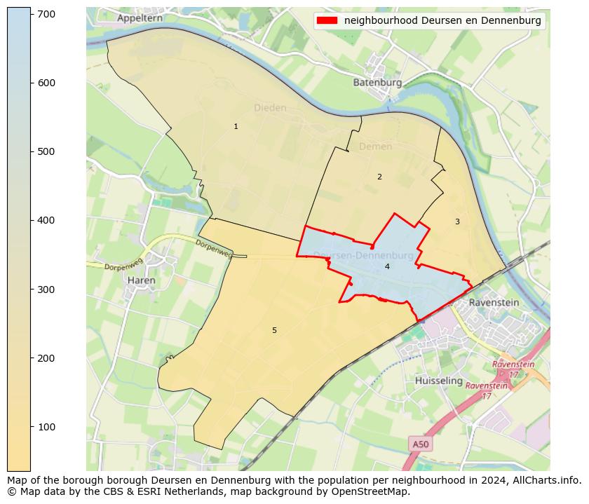 Image of the neighbourhood Deursen en Dennenburg at the map. This image is used as introduction to this page. This page shows a lot of information about the population in the neighbourhood Deursen en Dennenburg (such as the distribution by age groups of the residents, the composition of households, whether inhabitants are natives or Dutch with an immigration background, data about the houses (numbers, types, price development, use, type of property, ...) and more (car ownership, energy consumption, ...) based on open data from the Dutch Central Bureau of Statistics and various other sources!