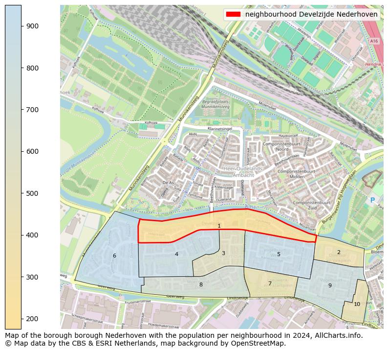 Image of the neighbourhood Develzijde Nederhoven at the map. This image is used as introduction to this page. This page shows a lot of information about the population in the neighbourhood Develzijde Nederhoven (such as the distribution by age groups of the residents, the composition of households, whether inhabitants are natives or Dutch with an immigration background, data about the houses (numbers, types, price development, use, type of property, ...) and more (car ownership, energy consumption, ...) based on open data from the Dutch Central Bureau of Statistics and various other sources!