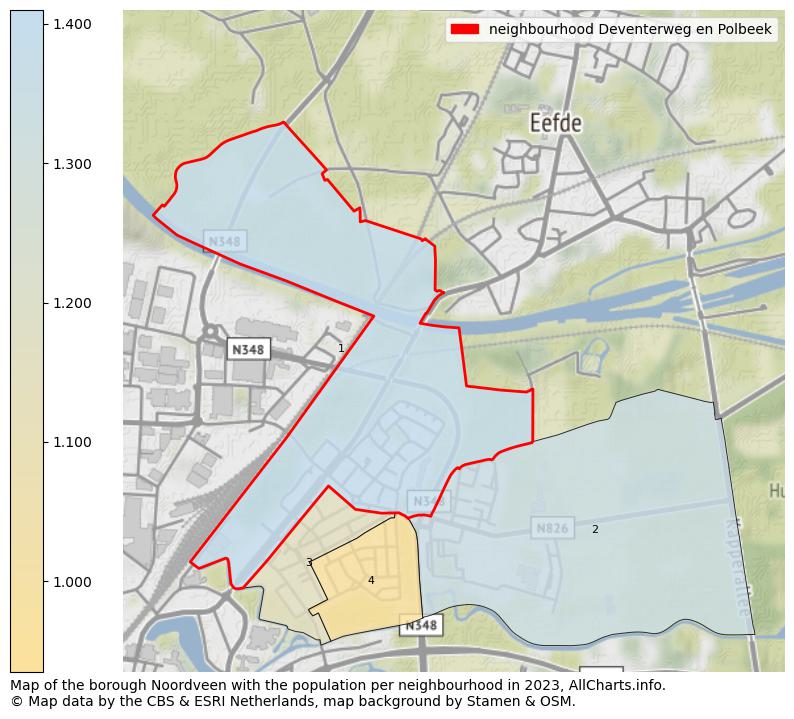 Map of the borough Noordveen with the population per neighbourhood in 2023. This page shows a lot of information about residents (such as the distribution by age groups, family composition, gender, native or Dutch with an immigration background, ...), homes (numbers, types, price development, use, type of property, ...) and more (car ownership, energy consumption, ...) based on open data from the Dutch Central Bureau of Statistics and various other sources!