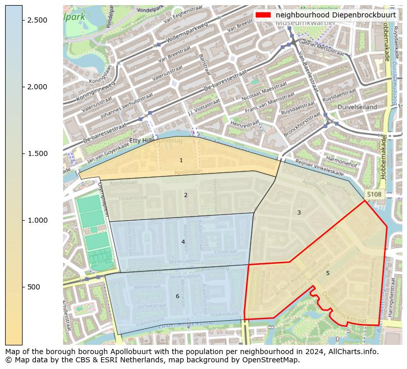 Image of the neighbourhood Diepenbrockbuurt at the map. This image is used as introduction to this page. This page shows a lot of information about the population in the neighbourhood Diepenbrockbuurt (such as the distribution by age groups of the residents, the composition of households, whether inhabitants are natives or Dutch with an immigration background, data about the houses (numbers, types, price development, use, type of property, ...) and more (car ownership, energy consumption, ...) based on open data from the Dutch Central Bureau of Statistics and various other sources!