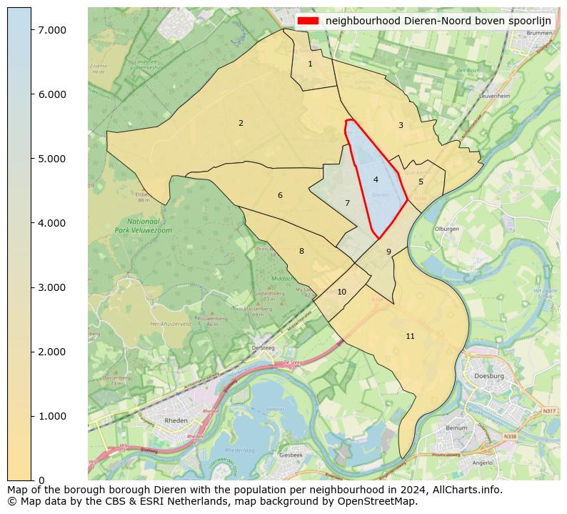 Image of the neighbourhood Dieren-Noord boven spoorlijn at the map. This image is used as introduction to this page. This page shows a lot of information about the population in the neighbourhood Dieren-Noord boven spoorlijn (such as the distribution by age groups of the residents, the composition of households, whether inhabitants are natives or Dutch with an immigration background, data about the houses (numbers, types, price development, use, type of property, ...) and more (car ownership, energy consumption, ...) based on open data from the Dutch Central Bureau of Statistics and various other sources!