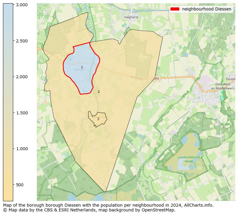 Image of the neighbourhood Diessen at the map. This image is used as introduction to this page. This page shows a lot of information about the population in the neighbourhood Diessen (such as the distribution by age groups of the residents, the composition of households, whether inhabitants are natives or Dutch with an immigration background, data about the houses (numbers, types, price development, use, type of property, ...) and more (car ownership, energy consumption, ...) based on open data from the Dutch Central Bureau of Statistics and various other sources!