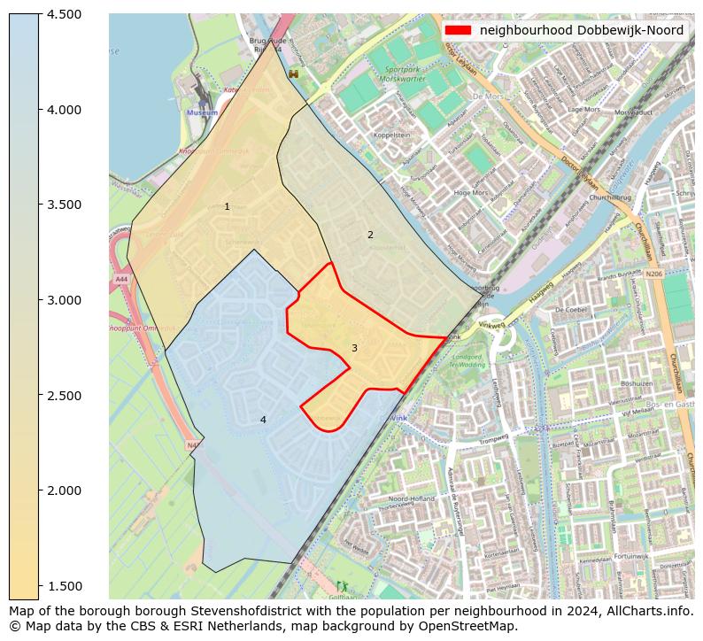 Image of the neighbourhood Dobbewijk-Noord at the map. This image is used as introduction to this page. This page shows a lot of information about the population in the neighbourhood Dobbewijk-Noord (such as the distribution by age groups of the residents, the composition of households, whether inhabitants are natives or Dutch with an immigration background, data about the houses (numbers, types, price development, use, type of property, ...) and more (car ownership, energy consumption, ...) based on open data from the Dutch Central Bureau of Statistics and various other sources!