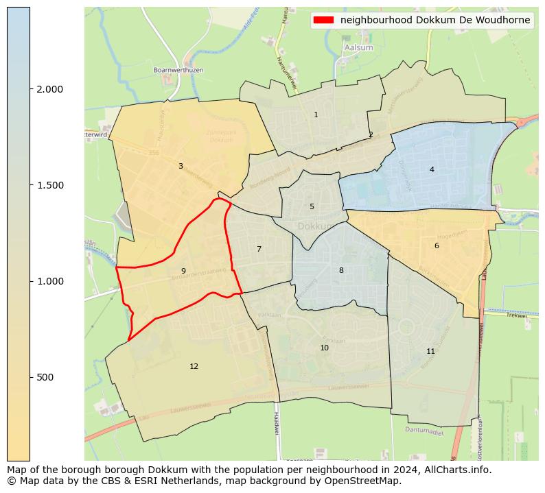 Image of the neighbourhood Dokkum De Woudhorne at the map. This image is used as introduction to this page. This page shows a lot of information about the population in the neighbourhood Dokkum De Woudhorne (such as the distribution by age groups of the residents, the composition of households, whether inhabitants are natives or Dutch with an immigration background, data about the houses (numbers, types, price development, use, type of property, ...) and more (car ownership, energy consumption, ...) based on open data from the Dutch Central Bureau of Statistics and various other sources!