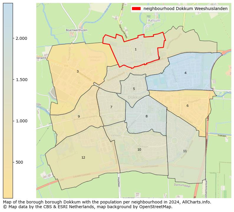 Image of the neighbourhood Dokkum Weeshuislanden at the map. This image is used as introduction to this page. This page shows a lot of information about the population in the neighbourhood Dokkum Weeshuislanden (such as the distribution by age groups of the residents, the composition of households, whether inhabitants are natives or Dutch with an immigration background, data about the houses (numbers, types, price development, use, type of property, ...) and more (car ownership, energy consumption, ...) based on open data from the Dutch Central Bureau of Statistics and various other sources!