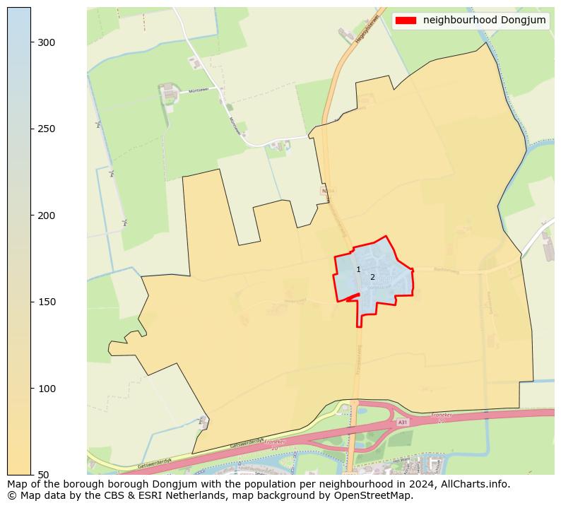 Image of the neighbourhood Dongjum at the map. This image is used as introduction to this page. This page shows a lot of information about the population in the neighbourhood Dongjum (such as the distribution by age groups of the residents, the composition of households, whether inhabitants are natives or Dutch with an immigration background, data about the houses (numbers, types, price development, use, type of property, ...) and more (car ownership, energy consumption, ...) based on open data from the Dutch Central Bureau of Statistics and various other sources!