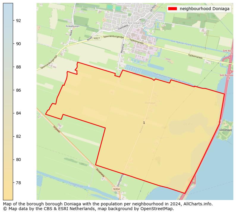 Image of the neighbourhood Doniaga at the map. This image is used as introduction to this page. This page shows a lot of information about the population in the neighbourhood Doniaga (such as the distribution by age groups of the residents, the composition of households, whether inhabitants are natives or Dutch with an immigration background, data about the houses (numbers, types, price development, use, type of property, ...) and more (car ownership, energy consumption, ...) based on open data from the Dutch Central Bureau of Statistics and various other sources!