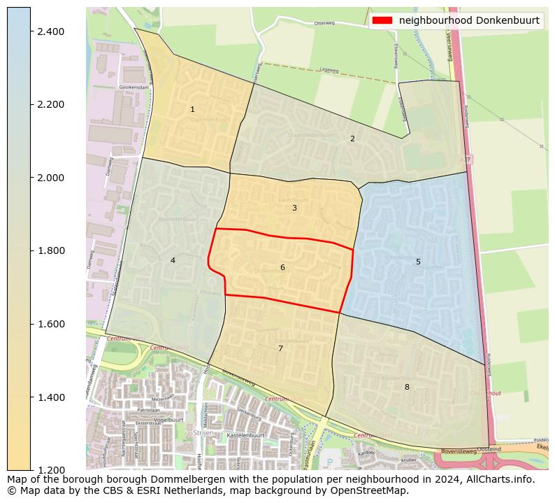 Image of the neighbourhood Donkenbuurt at the map. This image is used as introduction to this page. This page shows a lot of information about the population in the neighbourhood Donkenbuurt (such as the distribution by age groups of the residents, the composition of households, whether inhabitants are natives or Dutch with an immigration background, data about the houses (numbers, types, price development, use, type of property, ...) and more (car ownership, energy consumption, ...) based on open data from the Dutch Central Bureau of Statistics and various other sources!