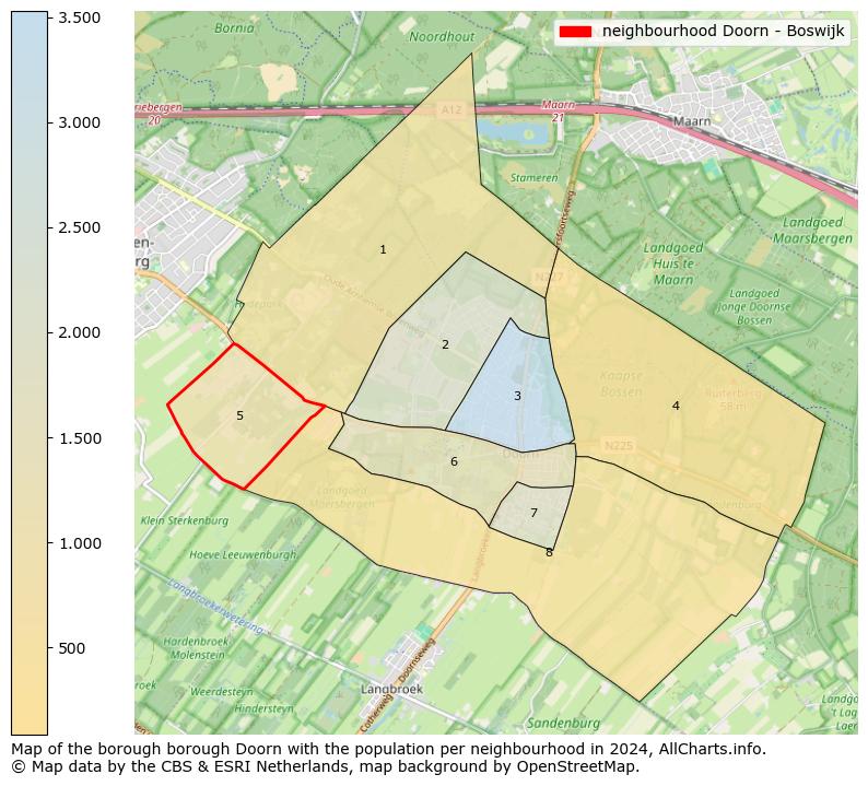 Image of the neighbourhood Doorn - Boswijk at the map. This image is used as introduction to this page. This page shows a lot of information about the population in the neighbourhood Doorn - Boswijk (such as the distribution by age groups of the residents, the composition of households, whether inhabitants are natives or Dutch with an immigration background, data about the houses (numbers, types, price development, use, type of property, ...) and more (car ownership, energy consumption, ...) based on open data from the Dutch Central Bureau of Statistics and various other sources!