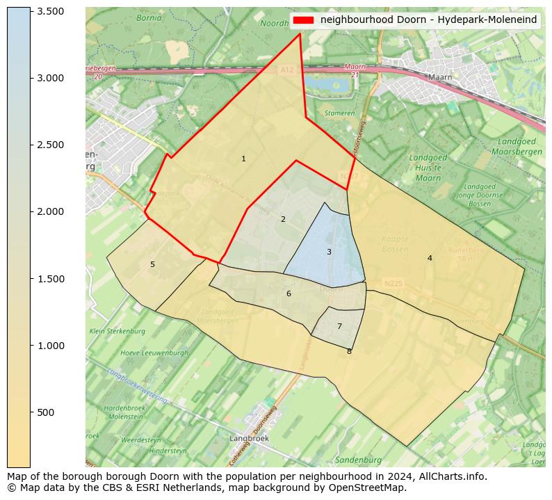 Image of the neighbourhood Doorn - Hydepark-Moleneind at the map. This image is used as introduction to this page. This page shows a lot of information about the population in the neighbourhood Doorn - Hydepark-Moleneind (such as the distribution by age groups of the residents, the composition of households, whether inhabitants are natives or Dutch with an immigration background, data about the houses (numbers, types, price development, use, type of property, ...) and more (car ownership, energy consumption, ...) based on open data from the Dutch Central Bureau of Statistics and various other sources!