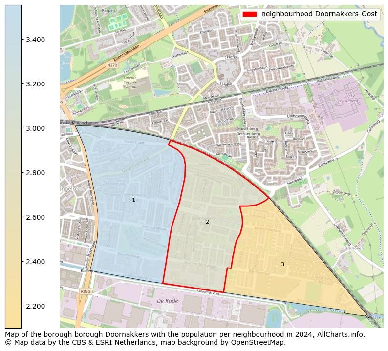 Image of the neighbourhood Doornakkers-Oost at the map. This image is used as introduction to this page. This page shows a lot of information about the population in the neighbourhood Doornakkers-Oost (such as the distribution by age groups of the residents, the composition of households, whether inhabitants are natives or Dutch with an immigration background, data about the houses (numbers, types, price development, use, type of property, ...) and more (car ownership, energy consumption, ...) based on open data from the Dutch Central Bureau of Statistics and various other sources!