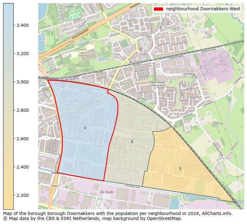 Image of the neighbourhood Doornakkers-West at the map. This image is used as introduction to this page. This page shows a lot of information about the population in the neighbourhood Doornakkers-West (such as the distribution by age groups of the residents, the composition of households, whether inhabitants are natives or Dutch with an immigration background, data about the houses (numbers, types, price development, use, type of property, ...) and more (car ownership, energy consumption, ...) based on open data from the Dutch Central Bureau of Statistics and various other sources!