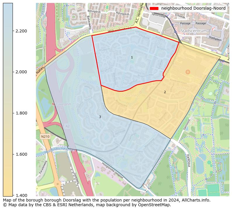 Image of the neighbourhood Doorslag-Noord at the map. This image is used as introduction to this page. This page shows a lot of information about the population in the neighbourhood Doorslag-Noord (such as the distribution by age groups of the residents, the composition of households, whether inhabitants are natives or Dutch with an immigration background, data about the houses (numbers, types, price development, use, type of property, ...) and more (car ownership, energy consumption, ...) based on open data from the Dutch Central Bureau of Statistics and various other sources!