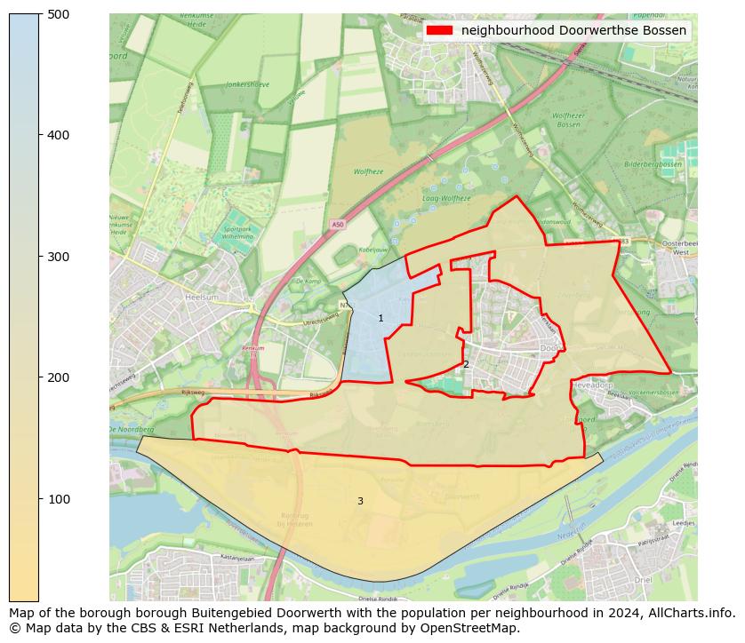 Image of the neighbourhood Doorwerthse Bossen at the map. This image is used as introduction to this page. This page shows a lot of information about the population in the neighbourhood Doorwerthse Bossen (such as the distribution by age groups of the residents, the composition of households, whether inhabitants are natives or Dutch with an immigration background, data about the houses (numbers, types, price development, use, type of property, ...) and more (car ownership, energy consumption, ...) based on open data from the Dutch Central Bureau of Statistics and various other sources!