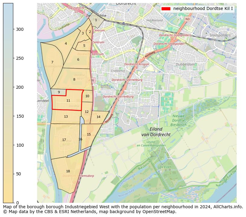 Image of the neighbourhood Dordtse Kil I at the map. This image is used as introduction to this page. This page shows a lot of information about the population in the neighbourhood Dordtse Kil I (such as the distribution by age groups of the residents, the composition of households, whether inhabitants are natives or Dutch with an immigration background, data about the houses (numbers, types, price development, use, type of property, ...) and more (car ownership, energy consumption, ...) based on open data from the Dutch Central Bureau of Statistics and various other sources!