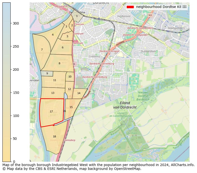 Image of the neighbourhood Dordtse Kil III at the map. This image is used as introduction to this page. This page shows a lot of information about the population in the neighbourhood Dordtse Kil III (such as the distribution by age groups of the residents, the composition of households, whether inhabitants are natives or Dutch with an immigration background, data about the houses (numbers, types, price development, use, type of property, ...) and more (car ownership, energy consumption, ...) based on open data from the Dutch Central Bureau of Statistics and various other sources!