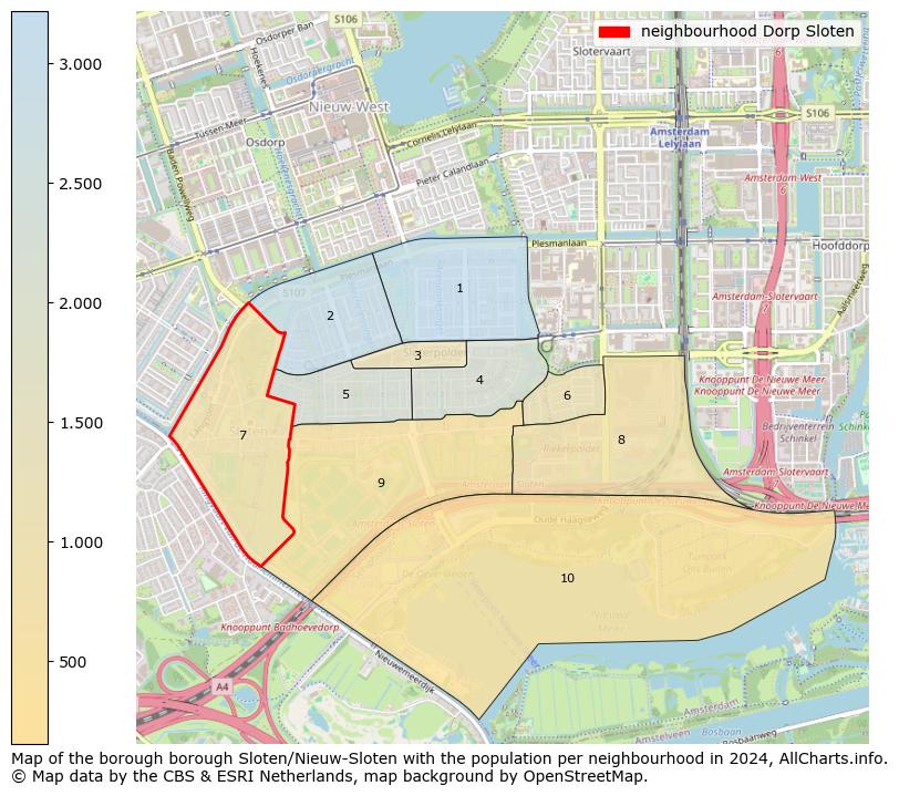 Image of the neighbourhood Dorp Sloten at the map. This image is used as introduction to this page. This page shows a lot of information about the population in the neighbourhood Dorp Sloten (such as the distribution by age groups of the residents, the composition of households, whether inhabitants are natives or Dutch with an immigration background, data about the houses (numbers, types, price development, use, type of property, ...) and more (car ownership, energy consumption, ...) based on open data from the Dutch Central Bureau of Statistics and various other sources!