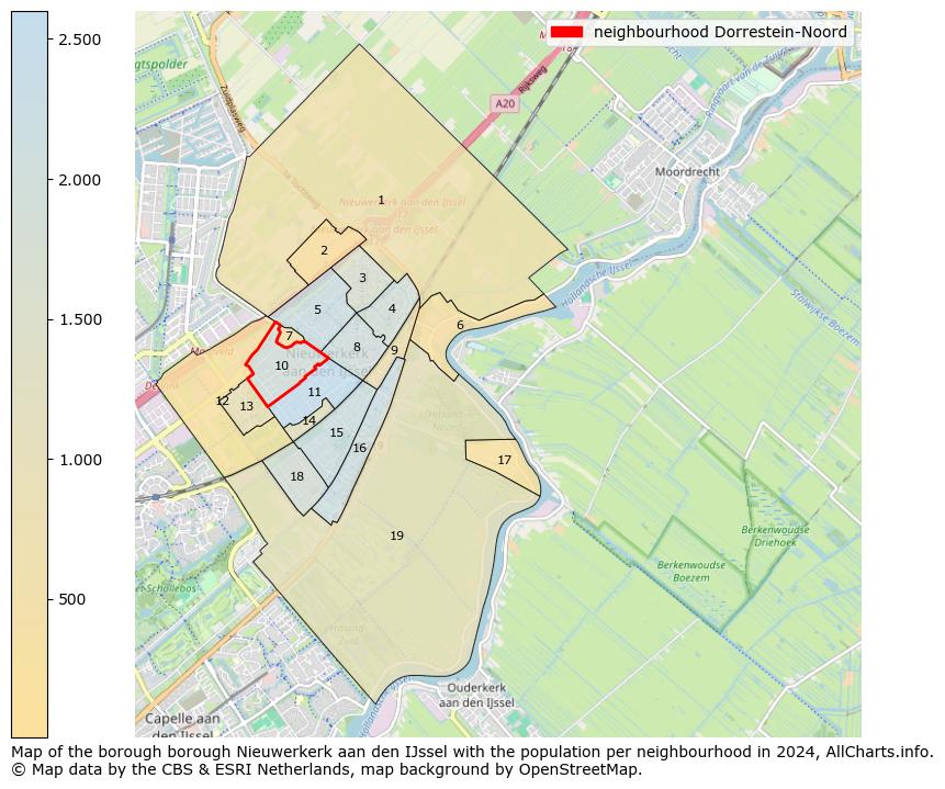 Image of the neighbourhood Dorrestein-Noord at the map. This image is used as introduction to this page. This page shows a lot of information about the population in the neighbourhood Dorrestein-Noord (such as the distribution by age groups of the residents, the composition of households, whether inhabitants are natives or Dutch with an immigration background, data about the houses (numbers, types, price development, use, type of property, ...) and more (car ownership, energy consumption, ...) based on open data from the Dutch Central Bureau of Statistics and various other sources!