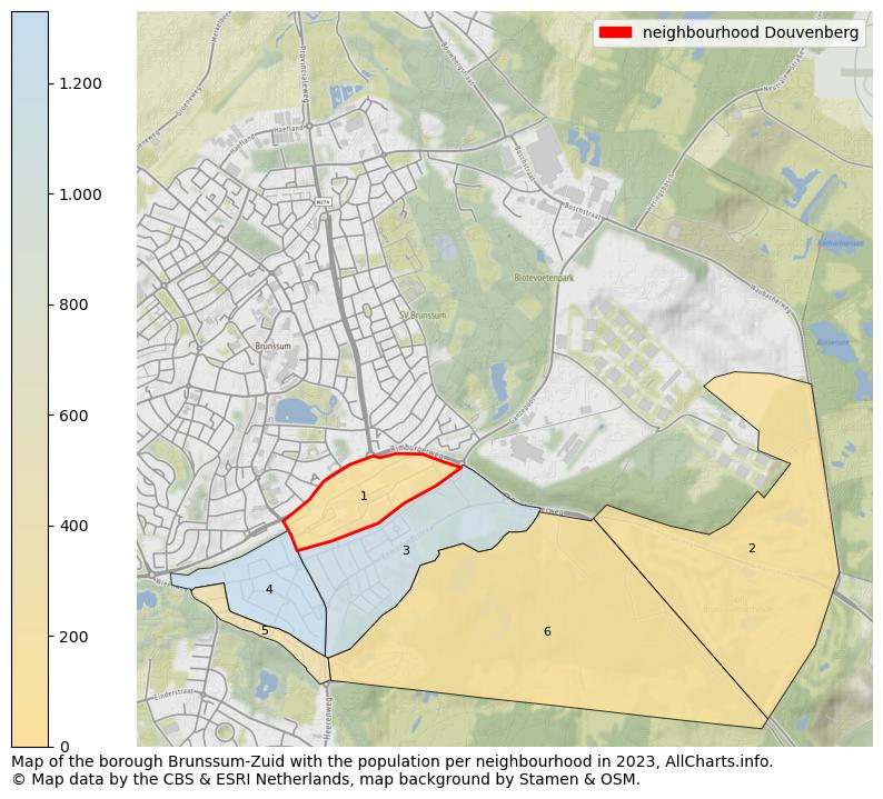 Map of the borough Brunssum-Zuid with the population per neighbourhood in 2023. This page shows a lot of information about residents (such as the distribution by age groups, family composition, gender, native or Dutch with an immigration background, ...), homes (numbers, types, price development, use, type of property, ...) and more (car ownership, energy consumption, ...) based on open data from the Dutch Central Bureau of Statistics and various other sources!