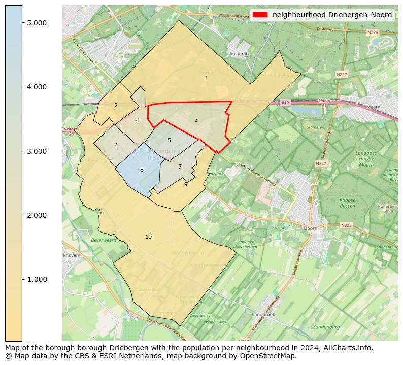 Image of the neighbourhood Driebergen-Noord at the map. This image is used as introduction to this page. This page shows a lot of information about the population in the neighbourhood Driebergen-Noord (such as the distribution by age groups of the residents, the composition of households, whether inhabitants are natives or Dutch with an immigration background, data about the houses (numbers, types, price development, use, type of property, ...) and more (car ownership, energy consumption, ...) based on open data from the Dutch Central Bureau of Statistics and various other sources!