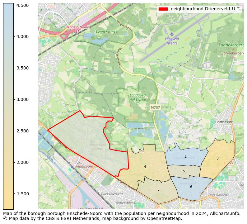 Image of the neighbourhood Drienerveld-U.T. at the map. This image is used as introduction to this page. This page shows a lot of information about the population in the neighbourhood Drienerveld-U.T. (such as the distribution by age groups of the residents, the composition of households, whether inhabitants are natives or Dutch with an immigration background, data about the houses (numbers, types, price development, use, type of property, ...) and more (car ownership, energy consumption, ...) based on open data from the Dutch Central Bureau of Statistics and various other sources!