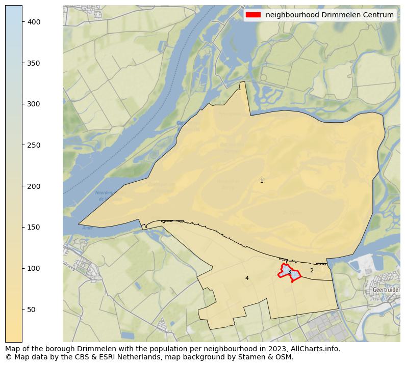Map of the borough Drimmelen with the population per neighbourhood in 2023. This page shows a lot of information about residents (such as the distribution by age groups, family composition, gender, native or Dutch with an immigration background, ...), homes (numbers, types, price development, use, type of property, ...) and more (car ownership, energy consumption, ...) based on open data from the Dutch Central Bureau of Statistics and various other sources!