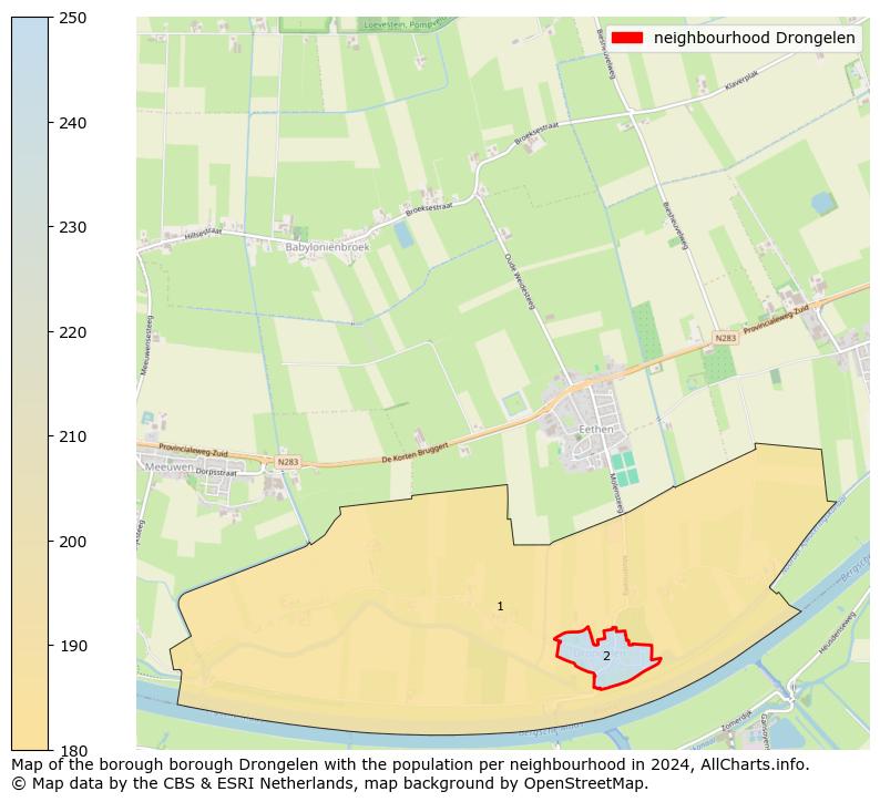 Image of the neighbourhood Drongelen at the map. This image is used as introduction to this page. This page shows a lot of information about the population in the neighbourhood Drongelen (such as the distribution by age groups of the residents, the composition of households, whether inhabitants are natives or Dutch with an immigration background, data about the houses (numbers, types, price development, use, type of property, ...) and more (car ownership, energy consumption, ...) based on open data from the Dutch Central Bureau of Statistics and various other sources!