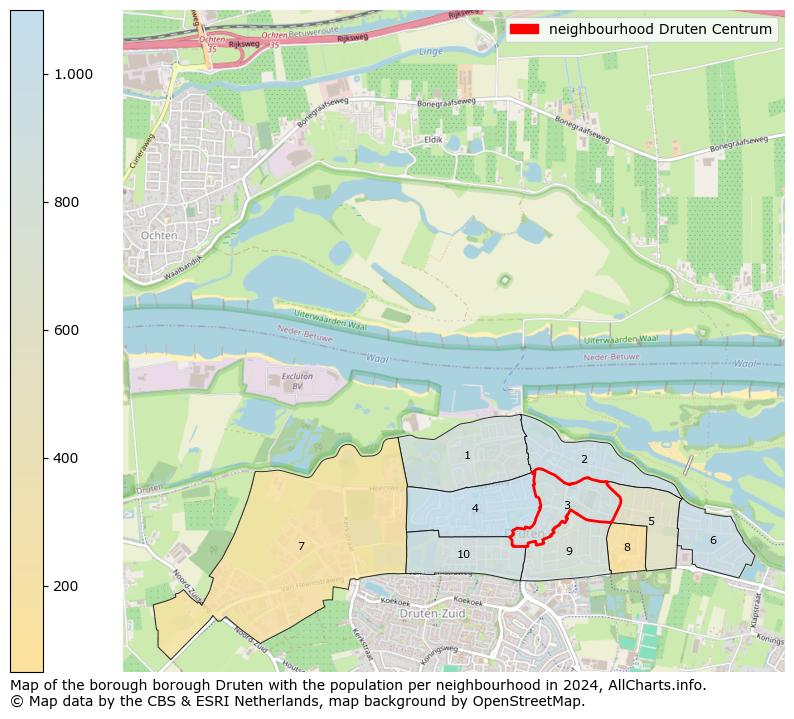 Image of the neighbourhood Druten Centrum at the map. This image is used as introduction to this page. This page shows a lot of information about the population in the neighbourhood Druten Centrum (such as the distribution by age groups of the residents, the composition of households, whether inhabitants are natives or Dutch with an immigration background, data about the houses (numbers, types, price development, use, type of property, ...) and more (car ownership, energy consumption, ...) based on open data from the Dutch Central Bureau of Statistics and various other sources!