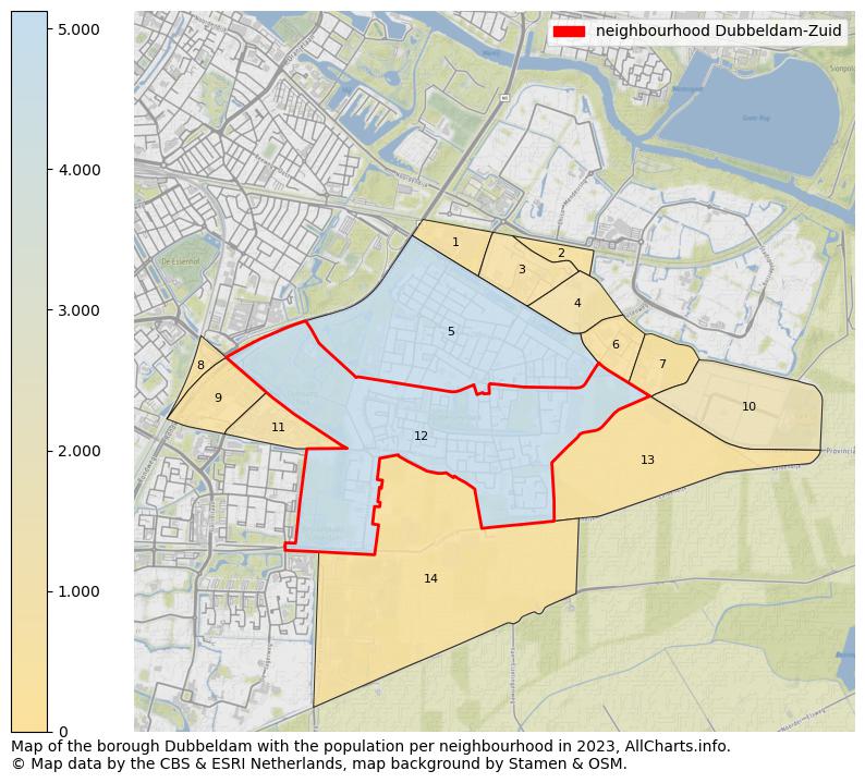 Map of the borough Dubbeldam with the population per neighbourhood in 2023. This page shows a lot of information about residents (such as the distribution by age groups, family composition, gender, native or Dutch with an immigration background, ...), homes (numbers, types, price development, use, type of property, ...) and more (car ownership, energy consumption, ...) based on open data from the Dutch Central Bureau of Statistics and various other sources!