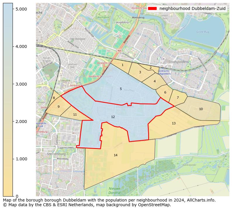 Image of the neighbourhood Dubbeldam-Zuid at the map. This image is used as introduction to this page. This page shows a lot of information about the population in the neighbourhood Dubbeldam-Zuid (such as the distribution by age groups of the residents, the composition of households, whether inhabitants are natives or Dutch with an immigration background, data about the houses (numbers, types, price development, use, type of property, ...) and more (car ownership, energy consumption, ...) based on open data from the Dutch Central Bureau of Statistics and various other sources!